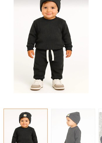 Gri Çocuk Bereli takım 3 lü etiketli 5 yaş - Görsel 6