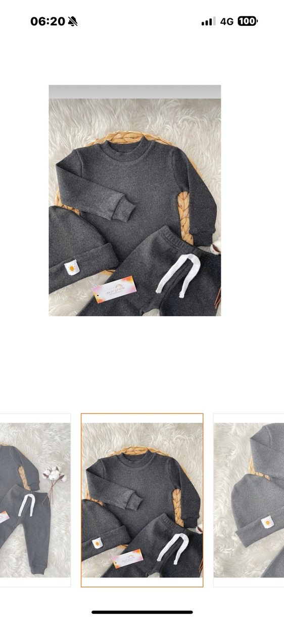 Gri Çocuk Bereli takım 3 lü etiketli 5 yaş - Görsel 3