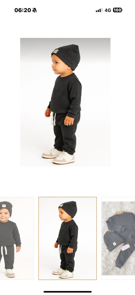 Gri Çocuk Bereli takım 3 lü etiketli 5 yaş - Görsel 5