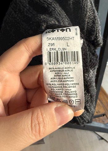 Koton L beden Gri Çizgili dar kalıp Triko erkek Kazak - Görsel 12