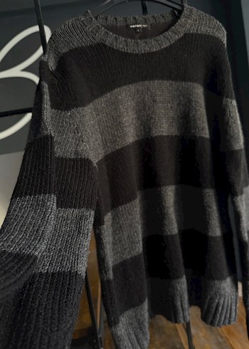 Koton L beden Gri Çizgili dar kalıp Triko erkek Kazak - Görsel 15