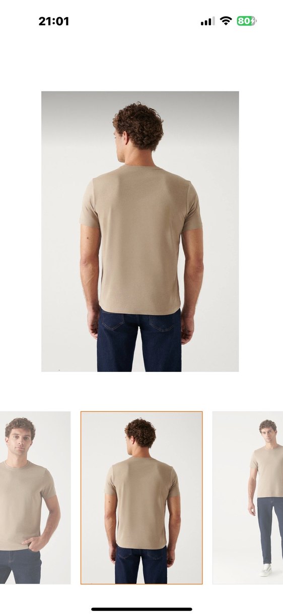 Avva Erkek L beden Bisiklet Yaka Tişört etiketli - Görsel 5