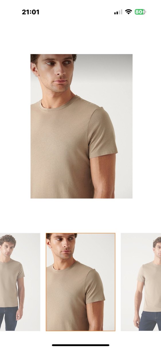 Avva Erkek L beden Bisiklet Yaka Tişört etiketli - Görsel 2