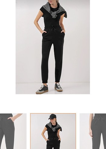 Siyah etiketli Kadın Eşofman Altı s beden 3 iplik - Görsel 3