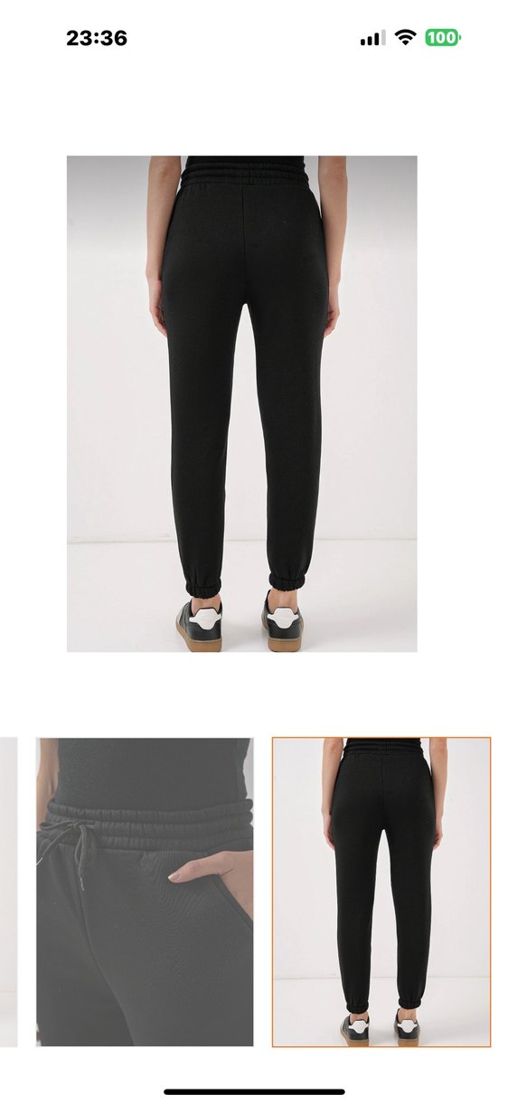 Siyah etiketli Kadın Eşofman Altı s beden 3 iplik - Görsel 5