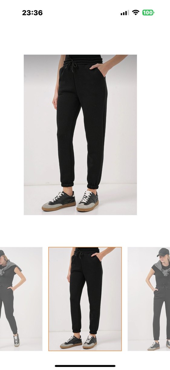 Siyah etiketli Kadın Eşofman Altı s beden 3 iplik - Görsel 2