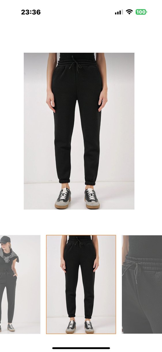 Siyah etiketli Kadın Eşofman Altı s beden 3 iplik - Görsel 4