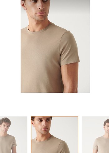 Avva Bej Erkek Bisiklet Yaka Tişört etiketli M beden - Görsel 2