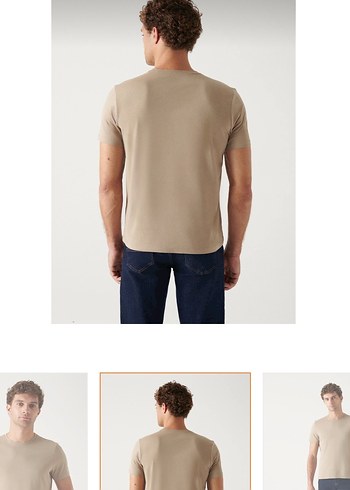 Avva Bej Erkek Bisiklet Yaka Tişört etiketli M beden - Görsel 4