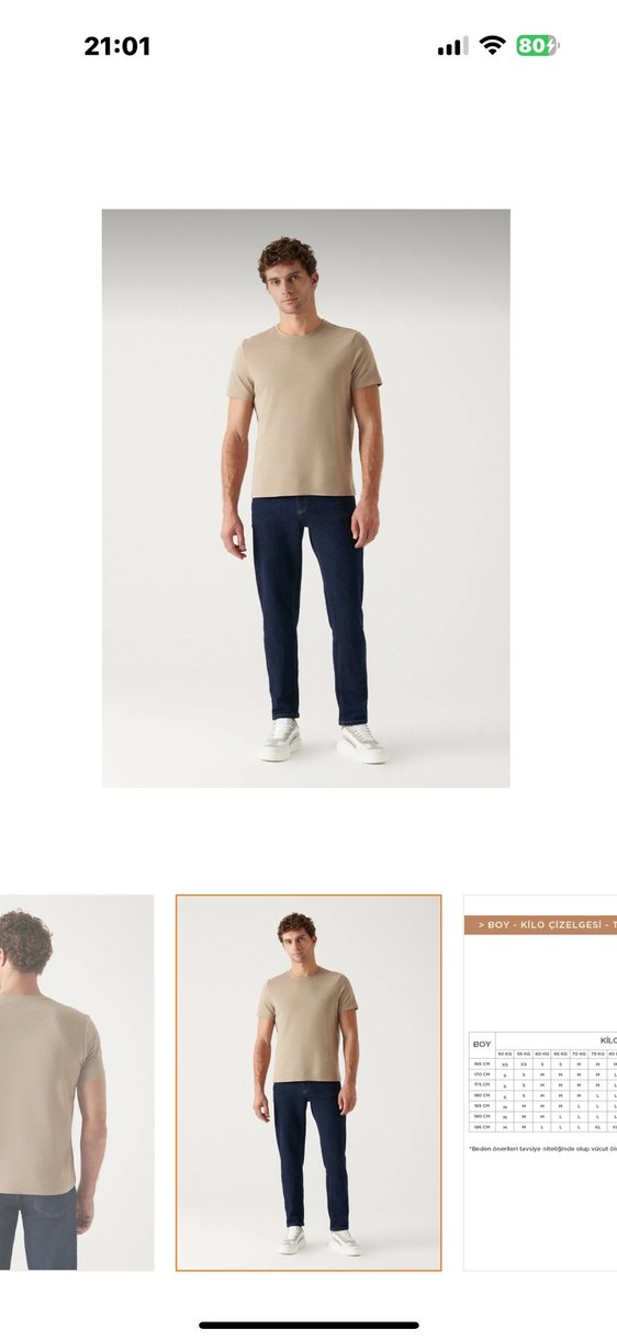 Avva Bej Erkek Bisiklet Yaka Tişört etiketli M beden - Görsel 3