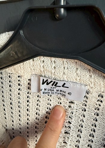 Erkek Örgü Beyaz Polo Tişört m beden - Görsel 2