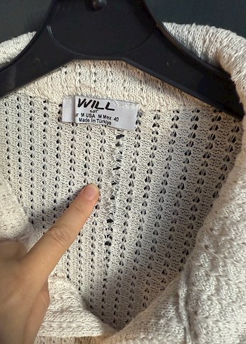 Erkek Örgü Beyaz Polo Tişört m beden - Görsel 7