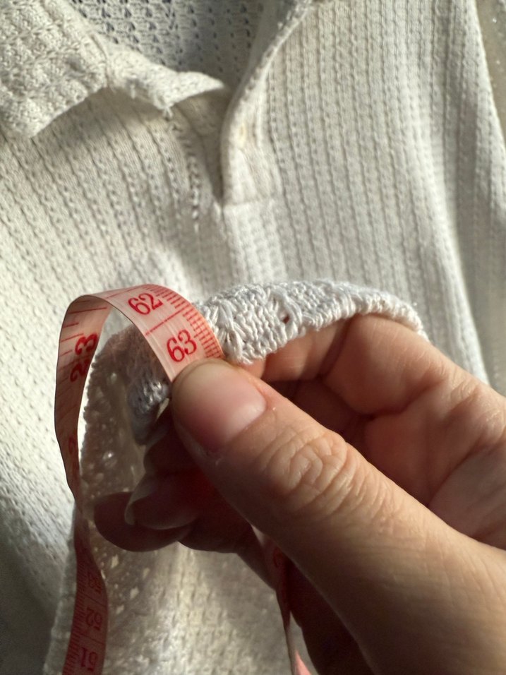 Erkek Örgü Beyaz Polo Tişört m beden - Görsel 3