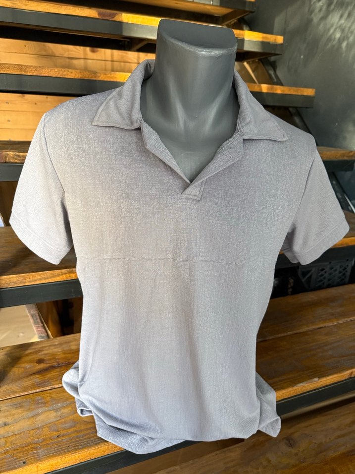 Erkek Gri Kısa Kollu Polo Tişört m beden - Görsel 2