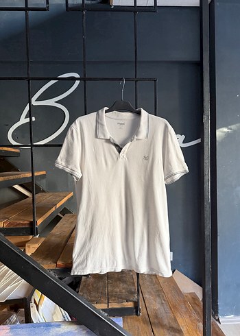 Mavi Erkek Koton Beyaz Polo Yaka Tişört M beden - Görsel 8