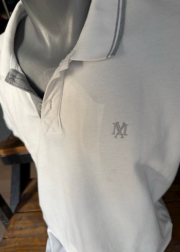 Mavi Erkek Koton Beyaz Polo Yaka Tişört M beden - Görsel 3