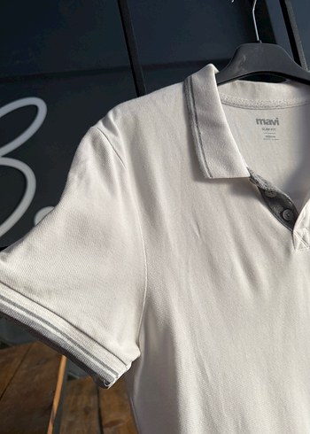 Mavi Erkek Koton Beyaz Polo Yaka Tişört M beden - Görsel 16