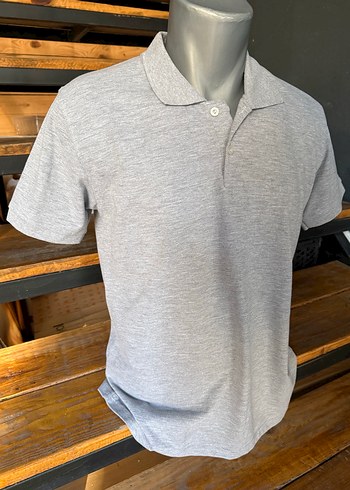 Gri Erkek Polo Tişört Kısa Kollu L beden - Görsel 2