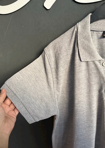 Gri Erkek Polo Tişört Kısa Kollu L beden - Görsel 9