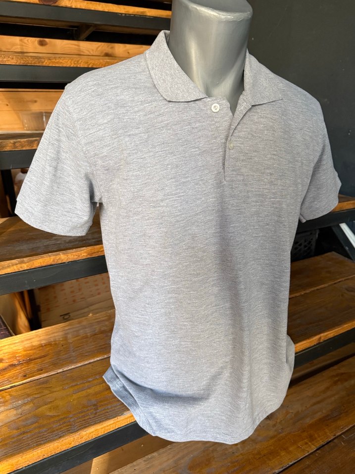 Gri Erkek Polo Tişört Kısa Kollu L beden - Görsel 2