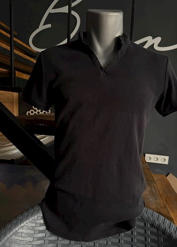 Erkek Siyah Tişört L beden ama s-m kalıp - Görsel 3