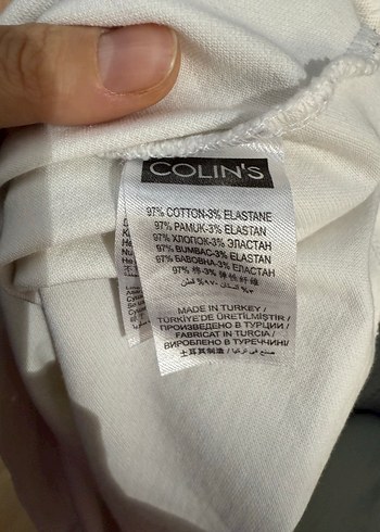 Colins Erkek Beyaz Denim Yaka Polo Tişört L beden - Görsel 13