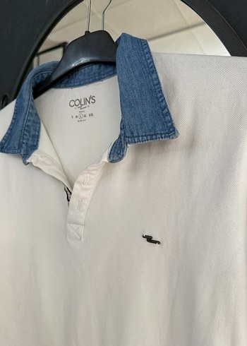 Colins Erkek Beyaz Denim Yaka Polo Tişört L beden - Görsel 12