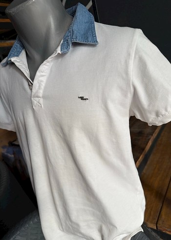 Colins Erkek Beyaz Denim Yaka Polo Tişört L beden - Görsel 5