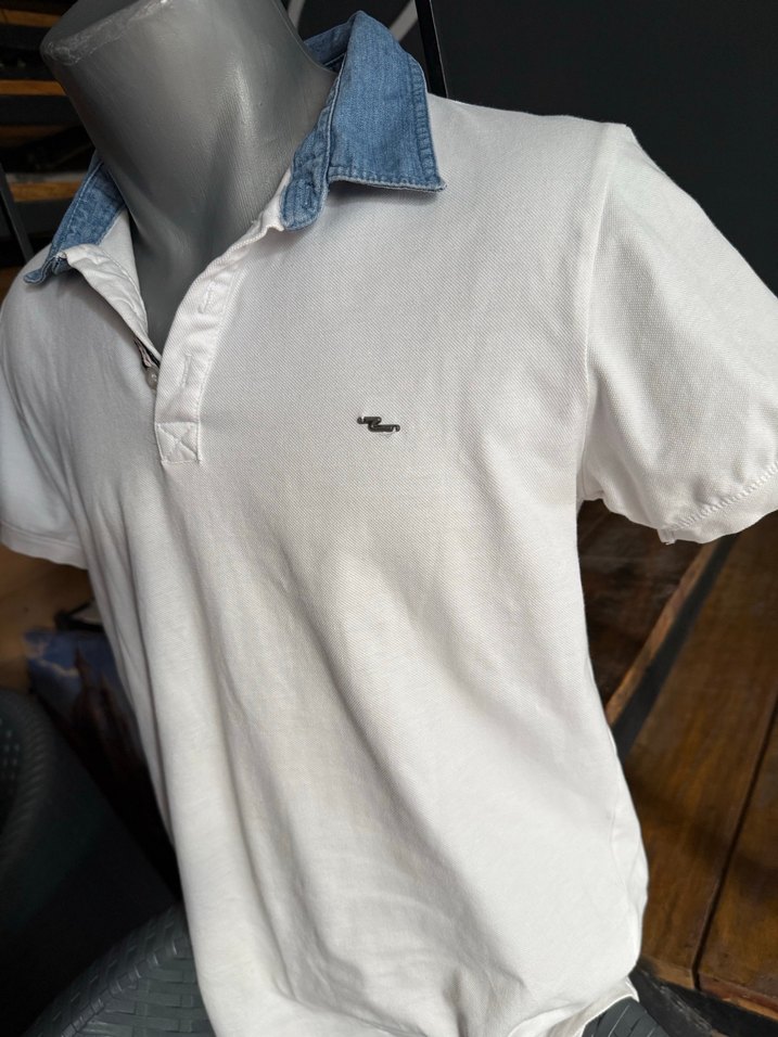 Colins Erkek Beyaz Denim Yaka Polo Tişört L beden - Görsel 5