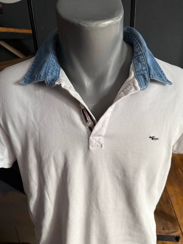 Colins Erkek Beyaz Denim Yaka Polo Tişört L beden - Görsel 3