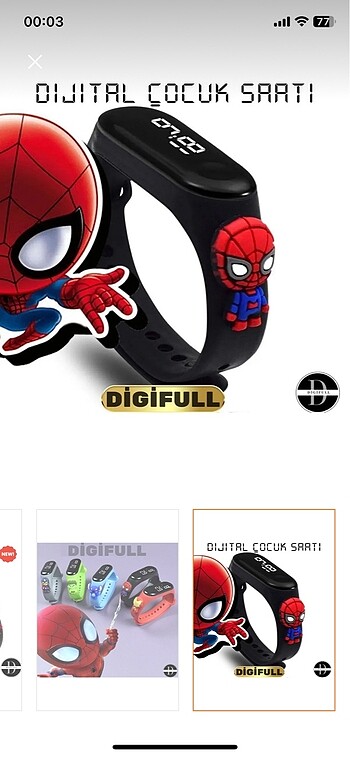 Spiderman dijital çocuk saat sıfır ürün - Görsel 2