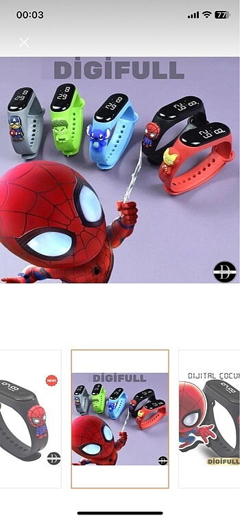Spiderman dijital çocuk saat sıfır ürün - Görsel 3