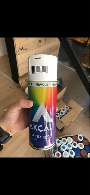 Akçalı kırmızı sprey boya sıfır