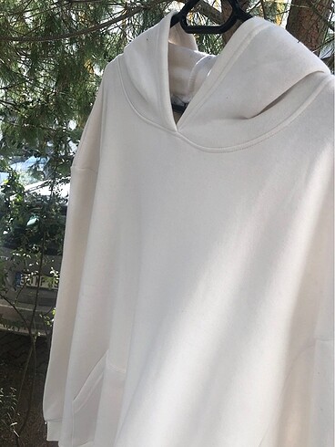 xxl Beden beyaz Renk Xxl beden 3 iplik kapşonlu sweatshirt etiketli