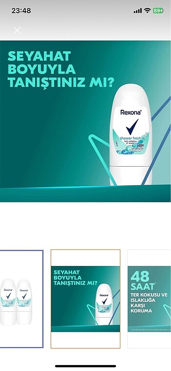 Rexona roll on sıfır ürün