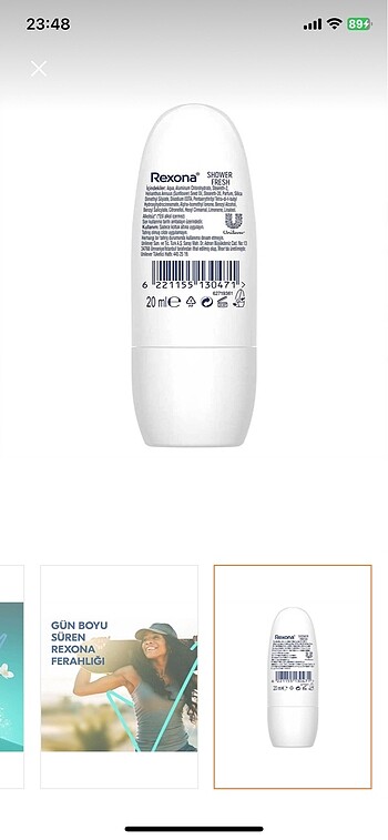 Beden Renk Rexona roll on sıfır ürün