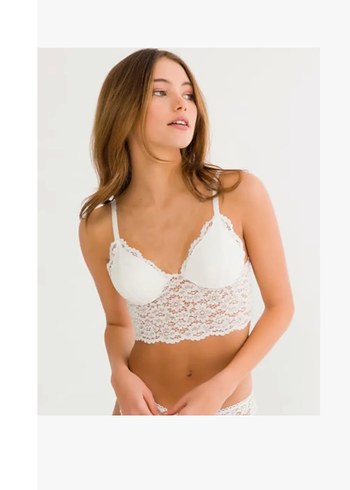 Diğer Beyaz Dantel Uzun Bohem Sütyen l-xl beden sıfır