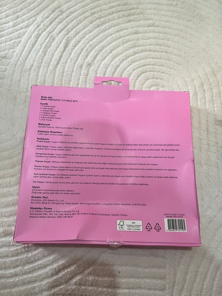 Pembe 7 Parça Makyaj Fırçası Seti - Görsel 2