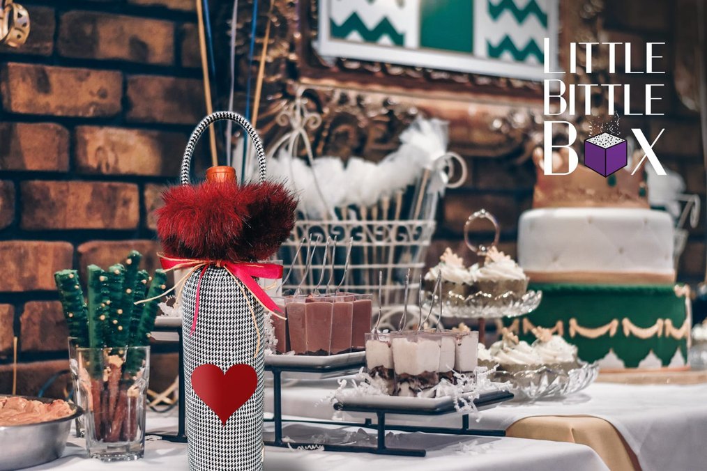 Sarap Çantası Ekose Kalpli - Görsel 2