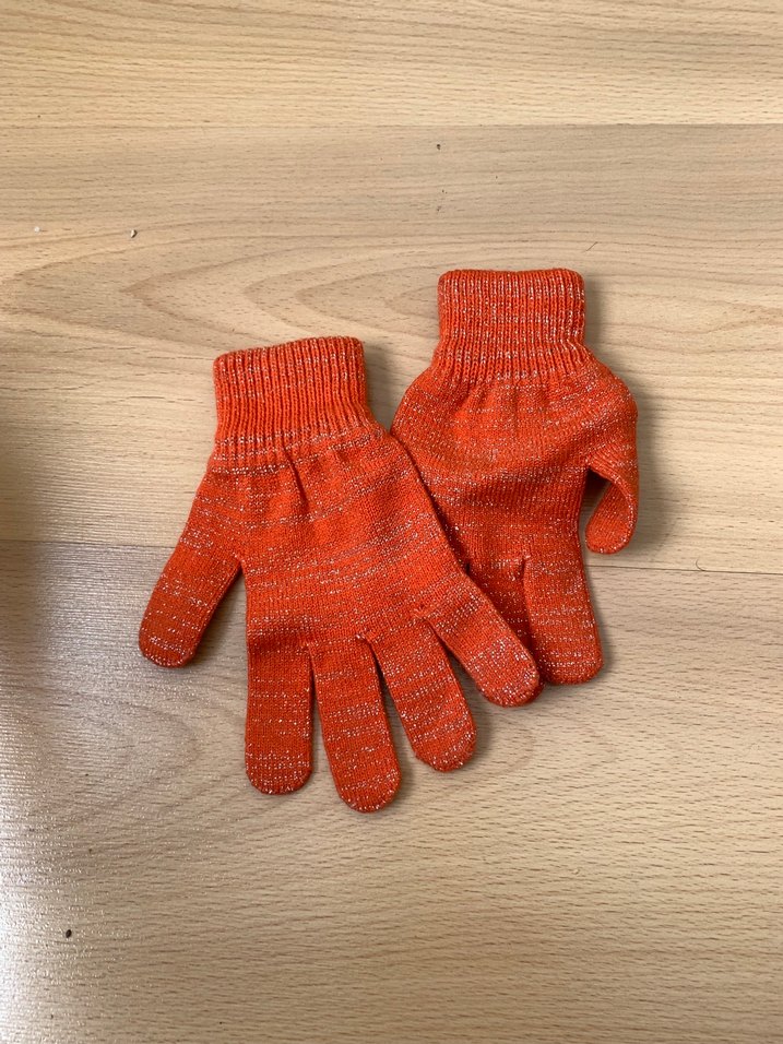 Kız Çocuk Turuncu Örgü Eldiven - Görsel 2