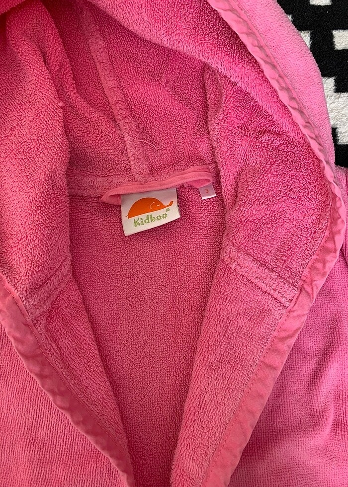 pembe kız çocuk bornoz havlu - Görsel 2