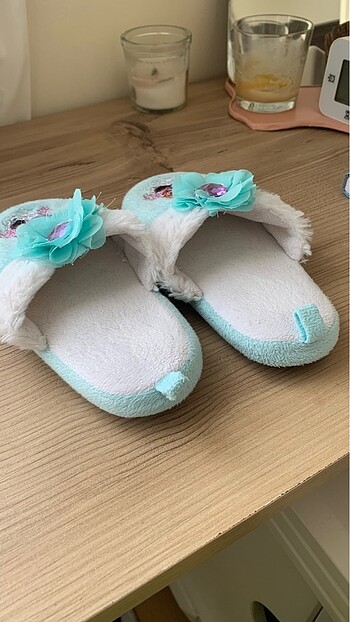 26 Beden pembe Renk kış kız çocuk terlik elsa peluş panduf