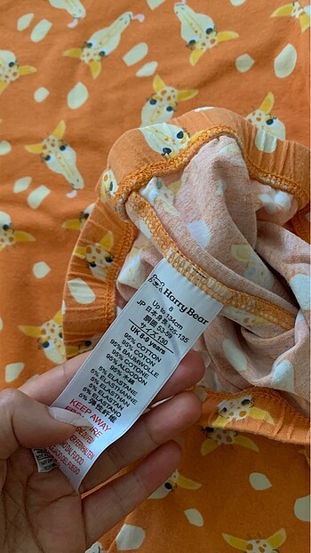 Marks & Spencer kız çocuk zürafa pijama takımı turuncu 7 8 yaş