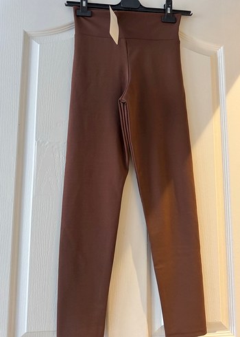 Kahverengi Regular Fit Kadın Kumaş Tayt - Görsel 2