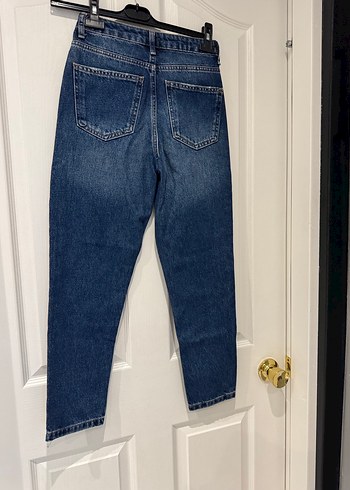 Kadın Mavi Regular Fit Denim Midi Kot Pantolon - Görsel 4