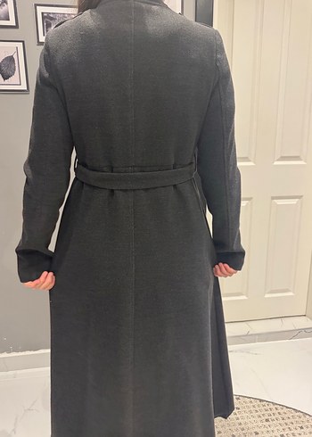 Düğmeli Siyah Uzun Kadın Kaban - Görsel 5