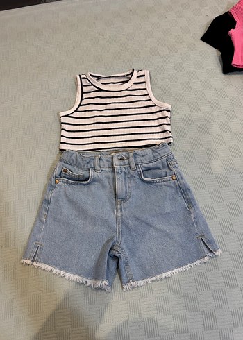 Kız Çocuk Pembe Straplez Baskılı Tişört - Görsel 6