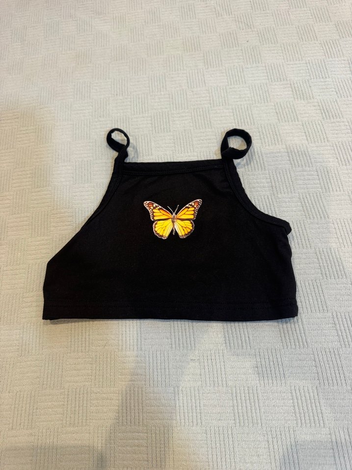 Kız Çocuk Pembe Straplez Baskılı Tişört - Görsel 4