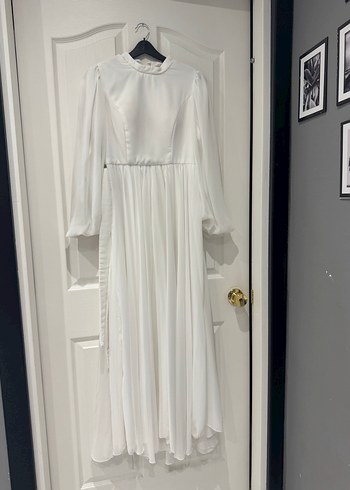 Beyaz Uzun Kadın Elbise NİKAH ÖZEL GÜN GELİNLİK - Görsel 2