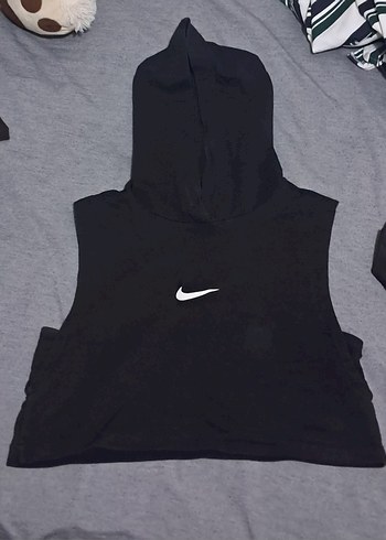 Nike Siyah Kapüşonlu Kolsuz Spor Üst